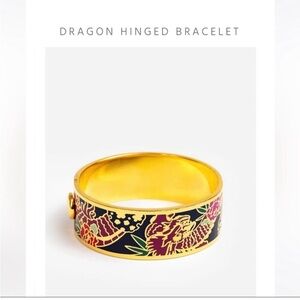 NWT Johnny Was Dragon Hinged Gold Tone Hinged Bangle Bracelet